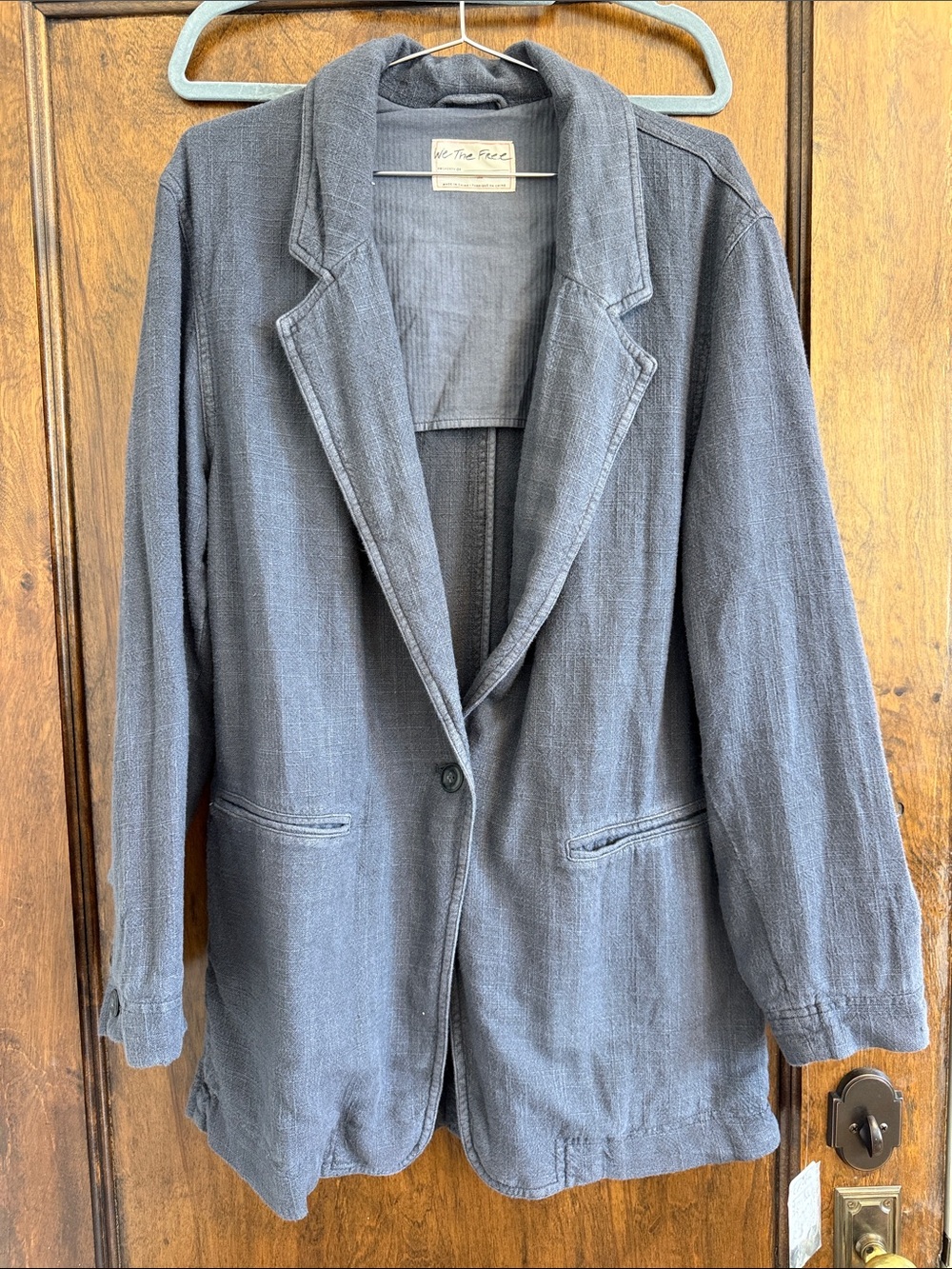 We The Free Charcoal Gray Single-Button Blazer